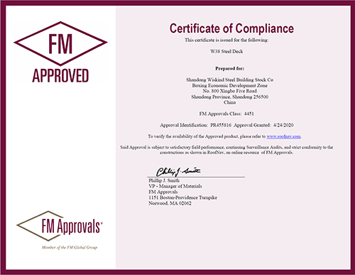 Сертификаты FM для продукта W38